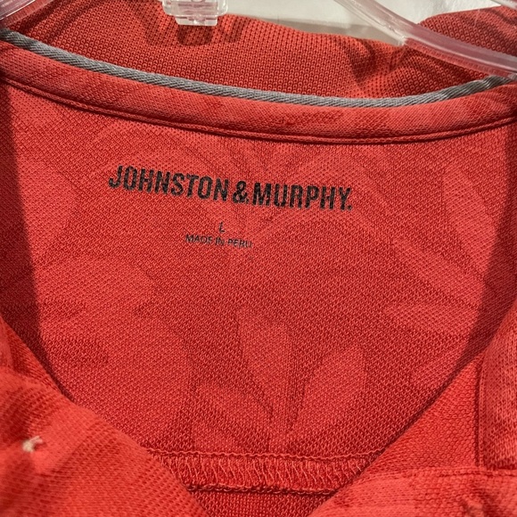 Johnston & Murphy Mens Polo Short Sleeve large hawaian pattern orange - Picture 2 of 4